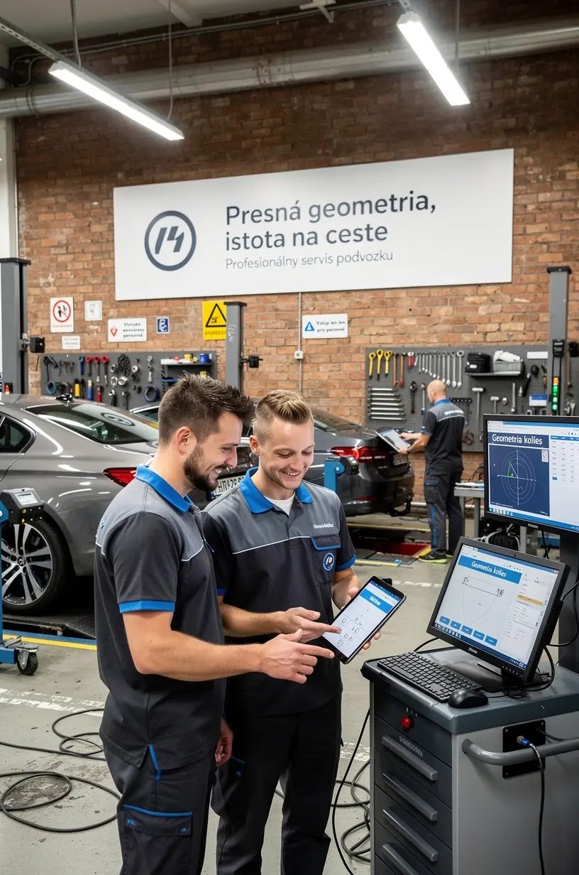 Moderný autoservis s profesionálnym vybavením na kalibráciu a nastavenie geometrie vozidiel